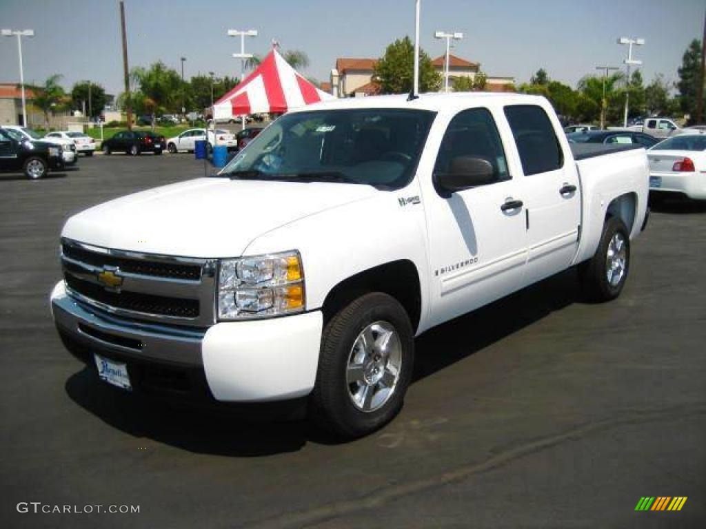 2009 Silverado 1500 Hybrid Crew Cab - Summit White / Ebony photo #3