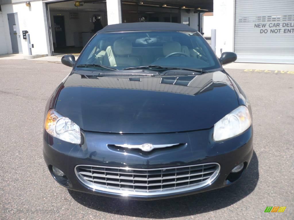 2001 Sebring Limited Convertible - Deep Sapphire Blue Pearlcoat / Royal Blue/Cream photo #2