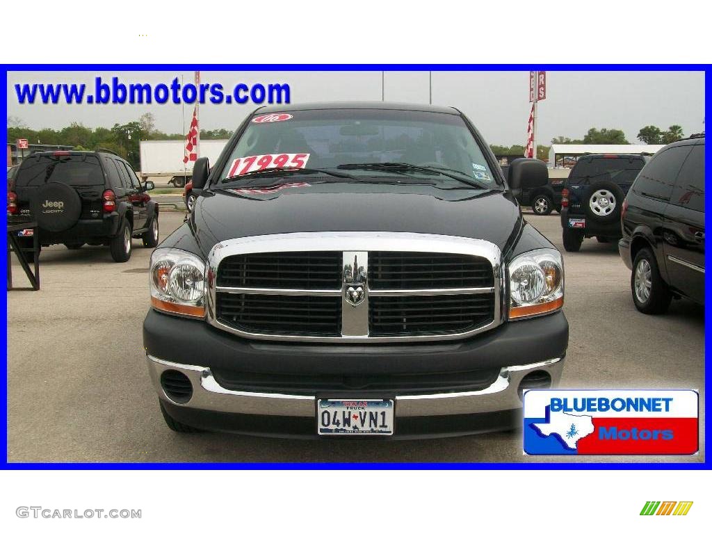 2006 Ram 1500 ST Quad Cab - Black / Medium Slate Gray photo #2