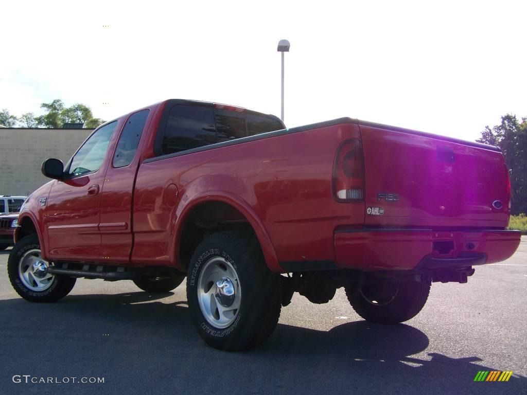 1999 F150 XLT Extended Cab 4x4 - Bright Red / Medium Graphite photo #3