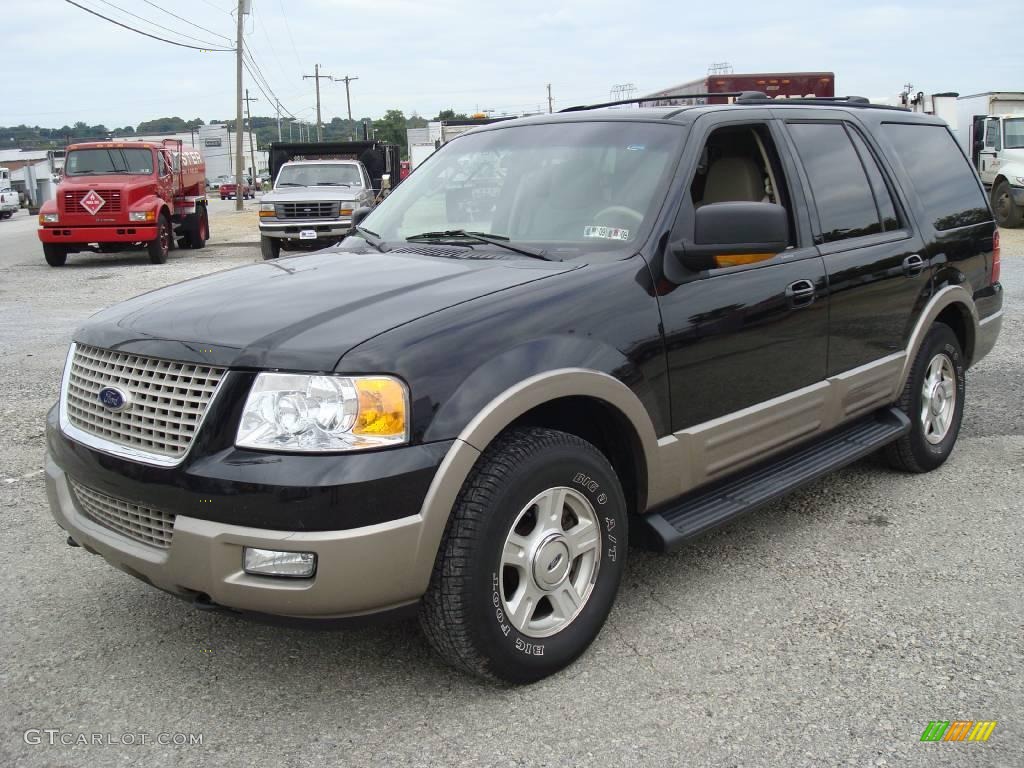 2003 Expedition Eddie Bauer 4x4 - Black Clearcoat / Medium Parchment photo #1