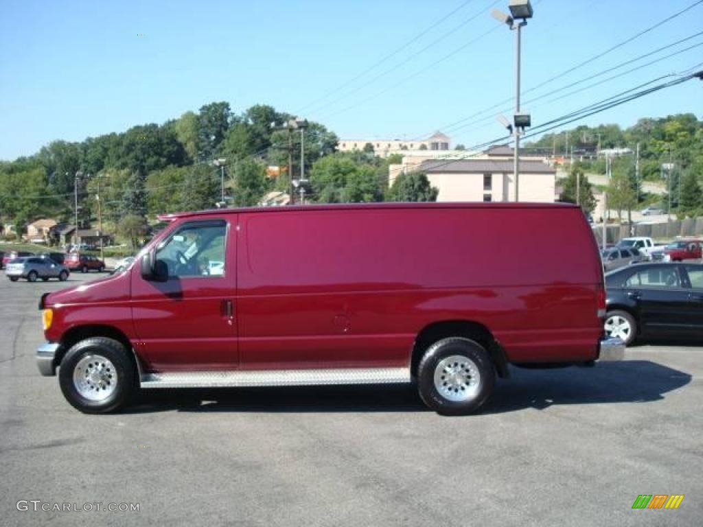 2003 E Series Van E350 Super Duty Commercial - Burgundy Red Metallic / Medium Flint photo #6