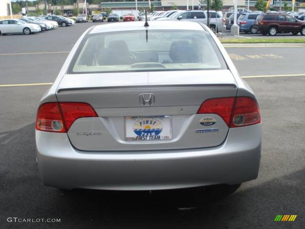 2007 Civic Hybrid Sedan - Alabaster Silver Metallic / Blue photo #4