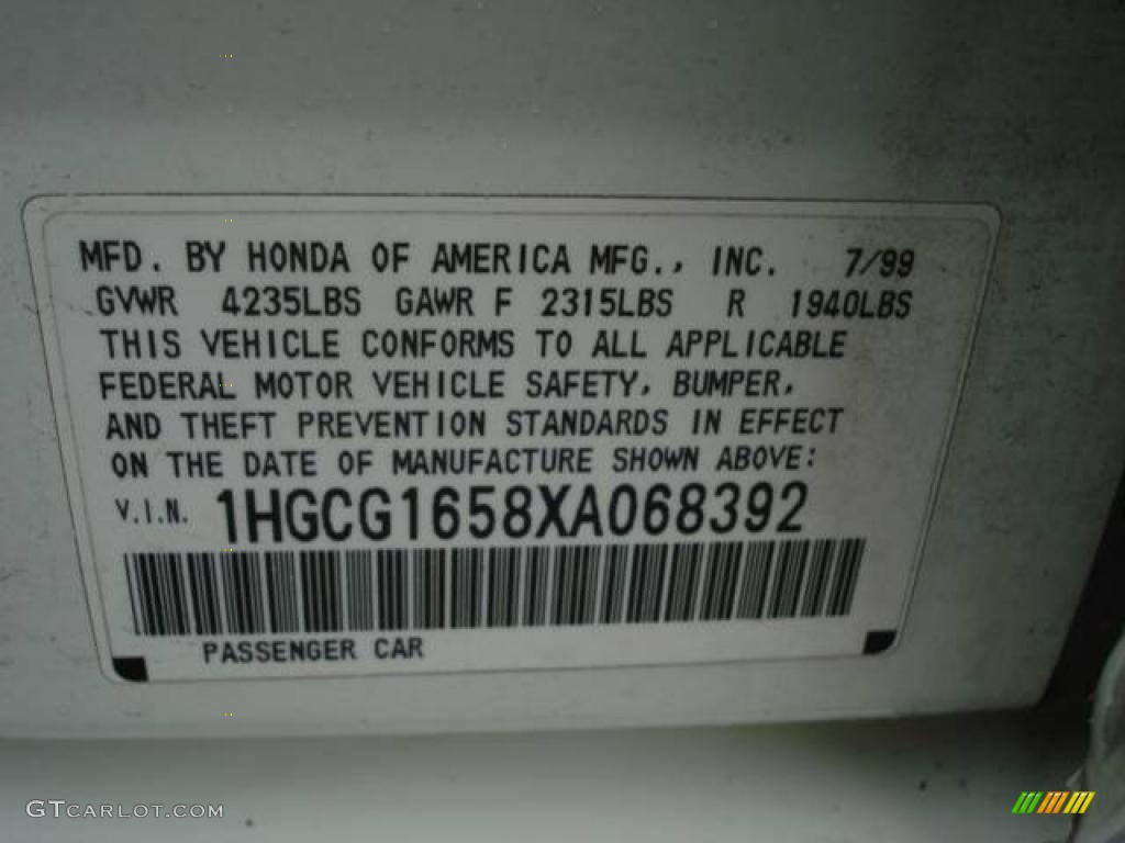 1999 Accord EX V6 Sedan - Taffeta White / Ivory photo #25
