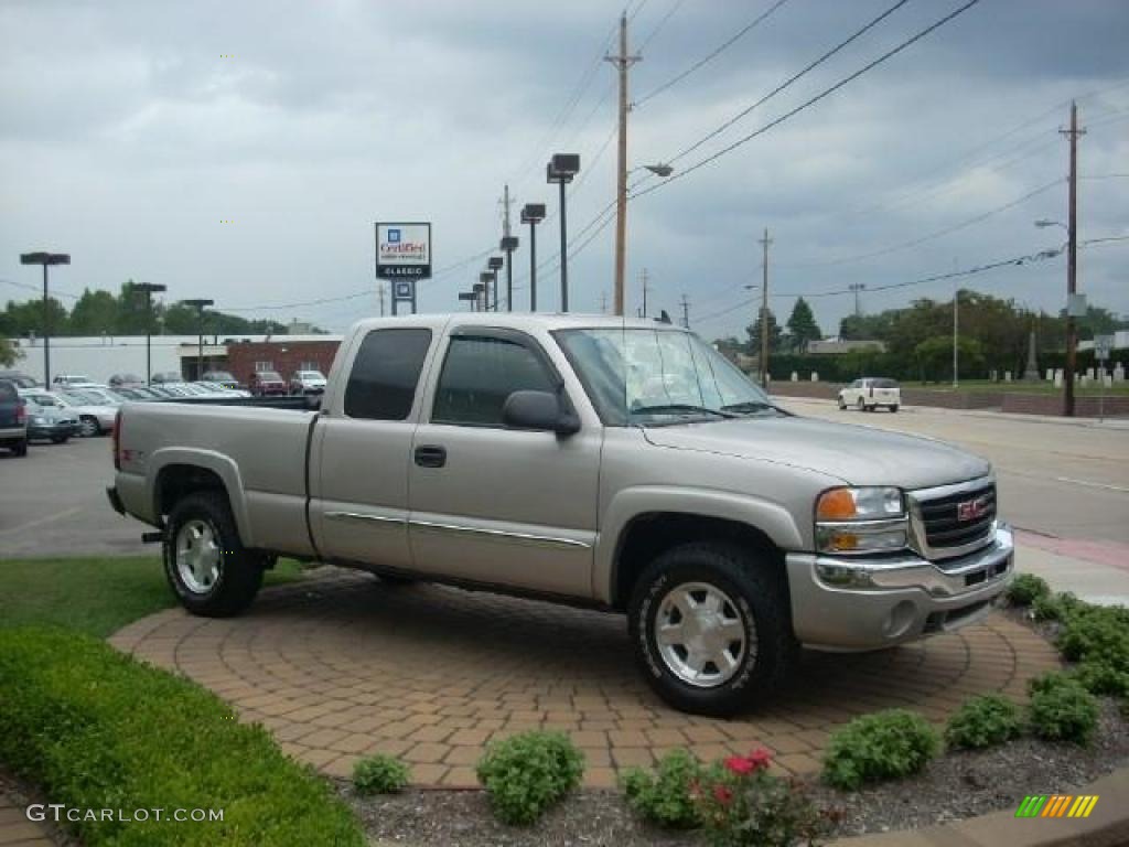 2006 Sierra 1500 SLT Extended Cab 4x4 - Silver Birch Metallic / Dark Pewter photo #4