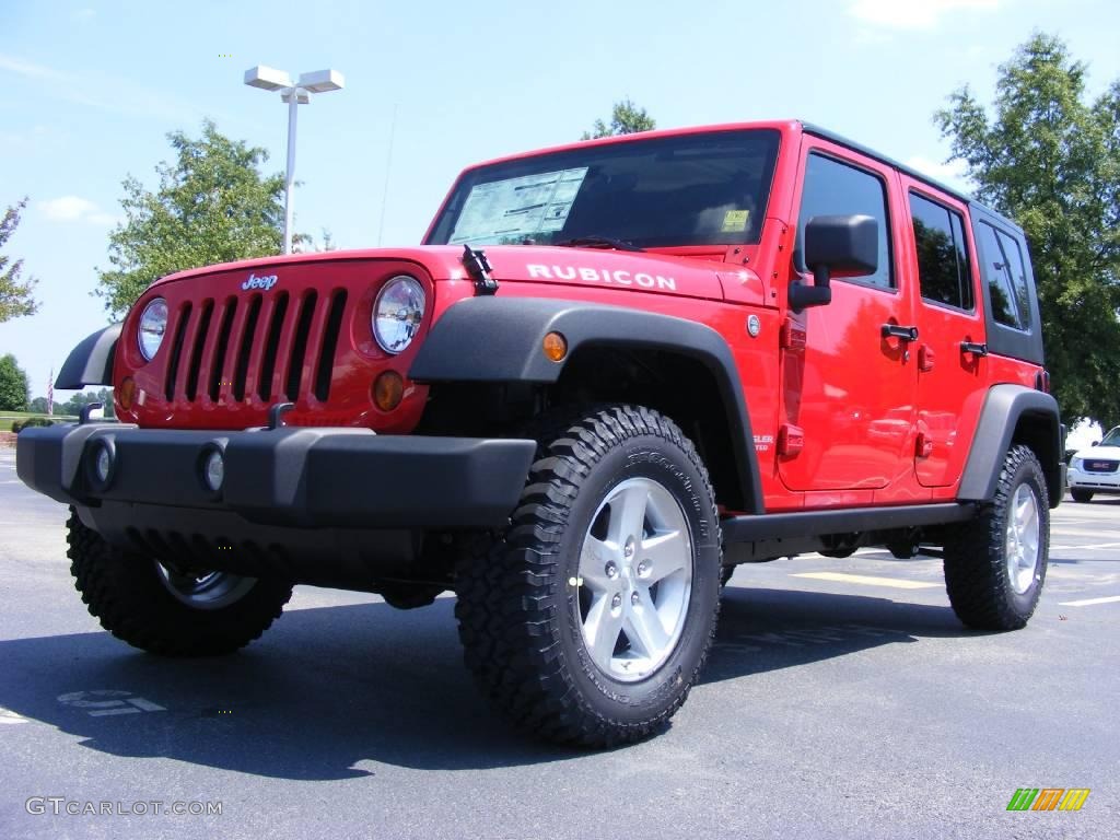 2009 Wrangler Unlimited Rubicon 4x4 - Flame Red / Dark Slate Gray/Medium Slate Gray photo #1