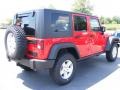 2009 Flame Red Jeep Wrangler Unlimited Rubicon 4x4  photo #3