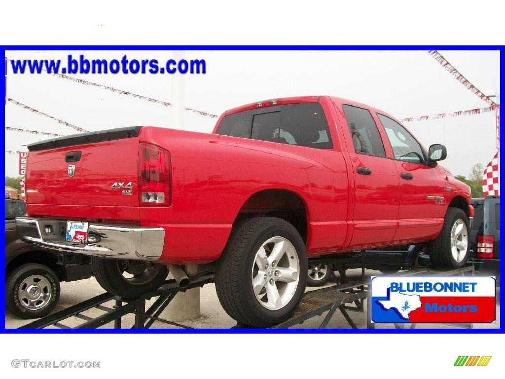 2006 Ram 1500 SLT Quad Cab 4x4 - Flame Red / Medium Slate Gray photo #3