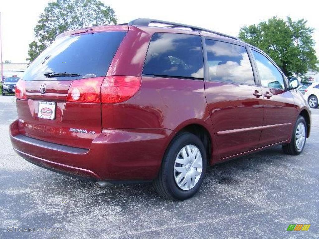 2006 Sienna LE - Salsa Red Pearl / Stone Gray photo #3
