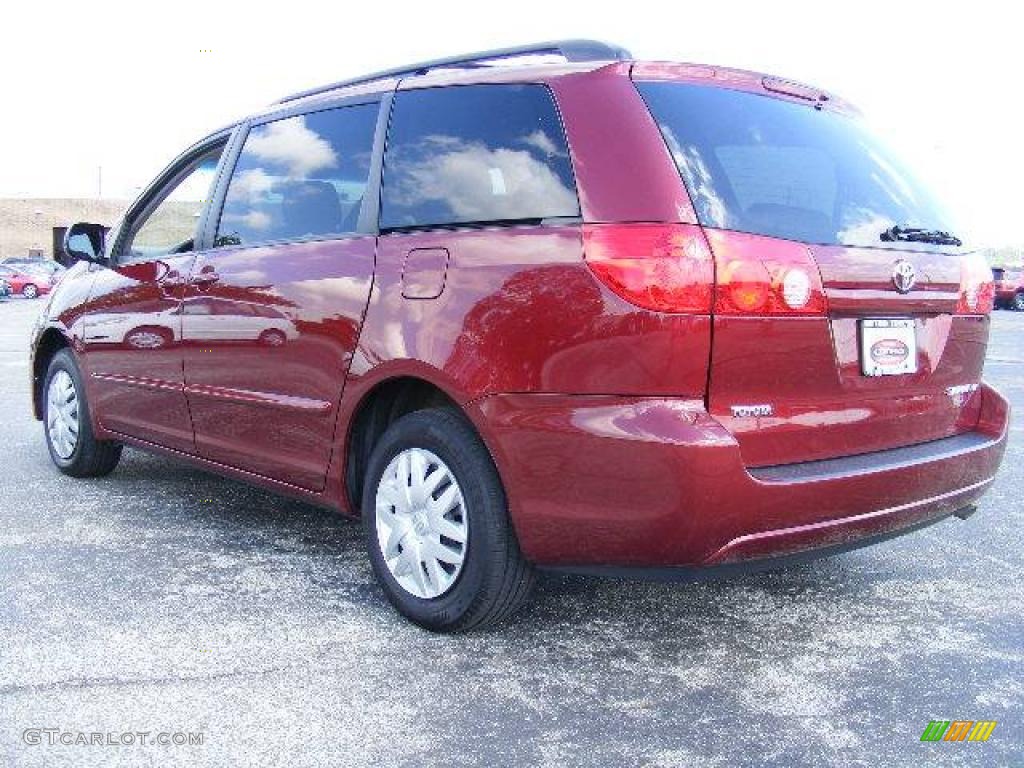 2006 Sienna LE - Salsa Red Pearl / Stone Gray photo #5