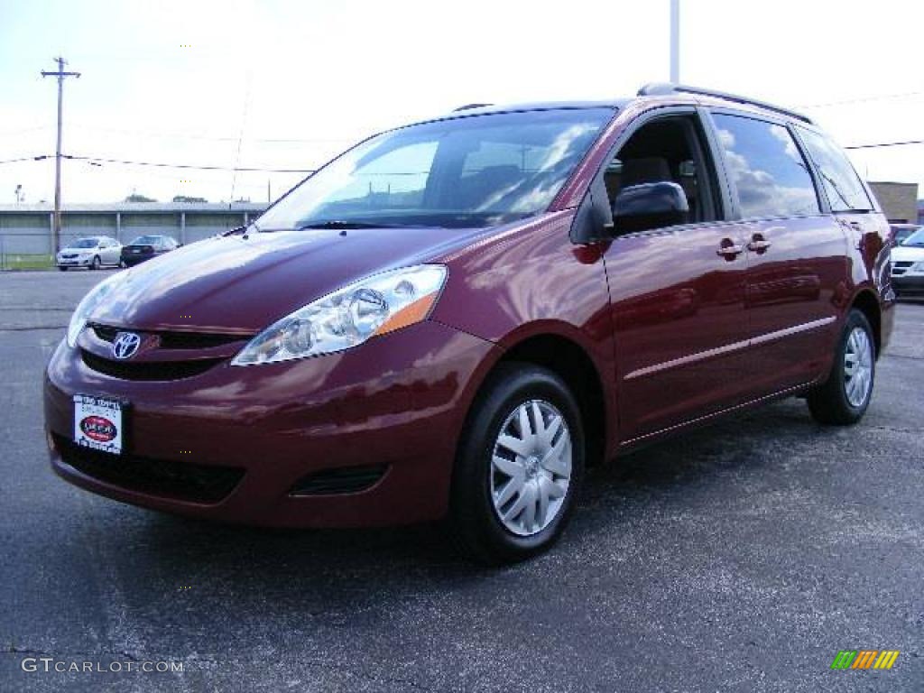 2006 Sienna LE - Salsa Red Pearl / Stone Gray photo #7