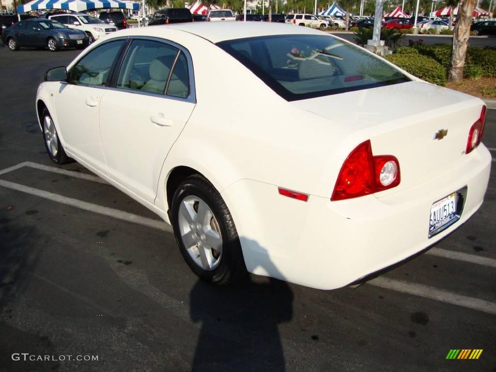 2008 Malibu LS Sedan - White / Titanium Gray photo #2