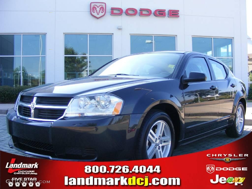 2008 Avenger SXT - Brilliant Black Crystal Pearl / Dark Slate Gray/Light Slate Gray photo #1