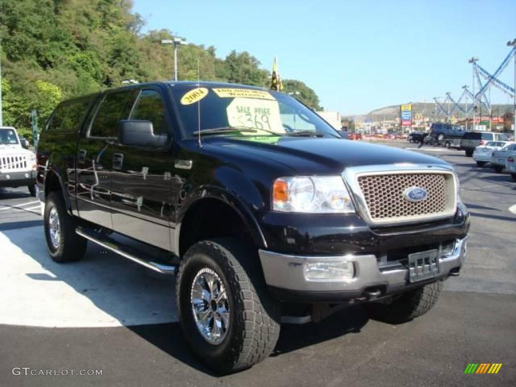 2004 F150 Lariat SuperCrew 4x4 - Black / Black photo #6