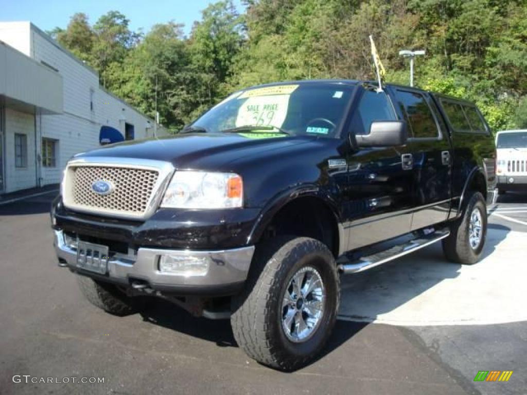 2004 F150 Lariat SuperCrew 4x4 - Black / Black photo #8