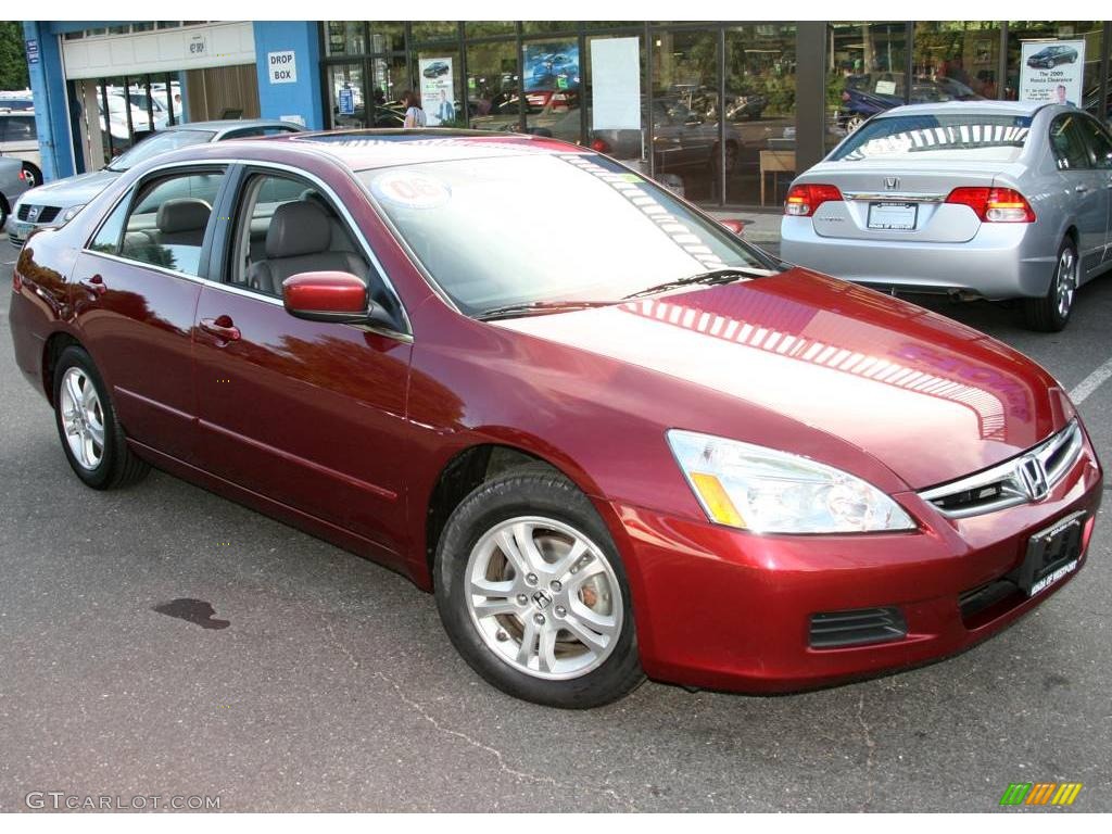 2006 Accord EX-L Sedan - Redondo Red Pearl / Gray photo #3