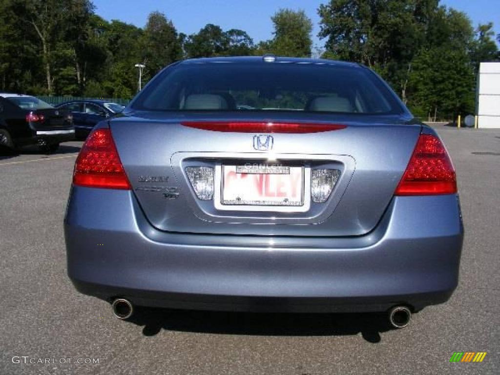 2007 Accord EX-L V6 Sedan - Cool Blue Metallic / Gray photo #4