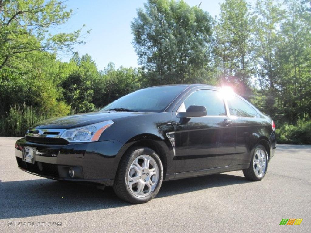 2008 Focus SES Coupe - Black / Charcoal Black photo #1