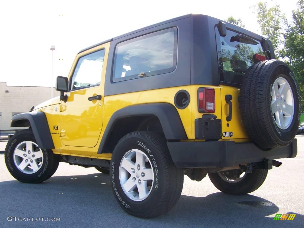 2008 Wrangler X 4x4 - Detonator Yellow / Dark Slate Gray/Medium Slate Gray photo #4