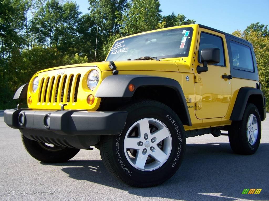 2008 Wrangler X 4x4 - Detonator Yellow / Dark Slate Gray/Medium Slate Gray photo #5