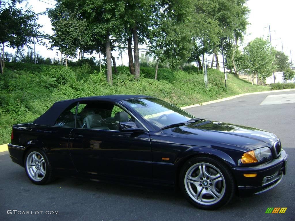 2001 3 Series 330i Convertible - Orient Blue Metallic / Grey photo #11