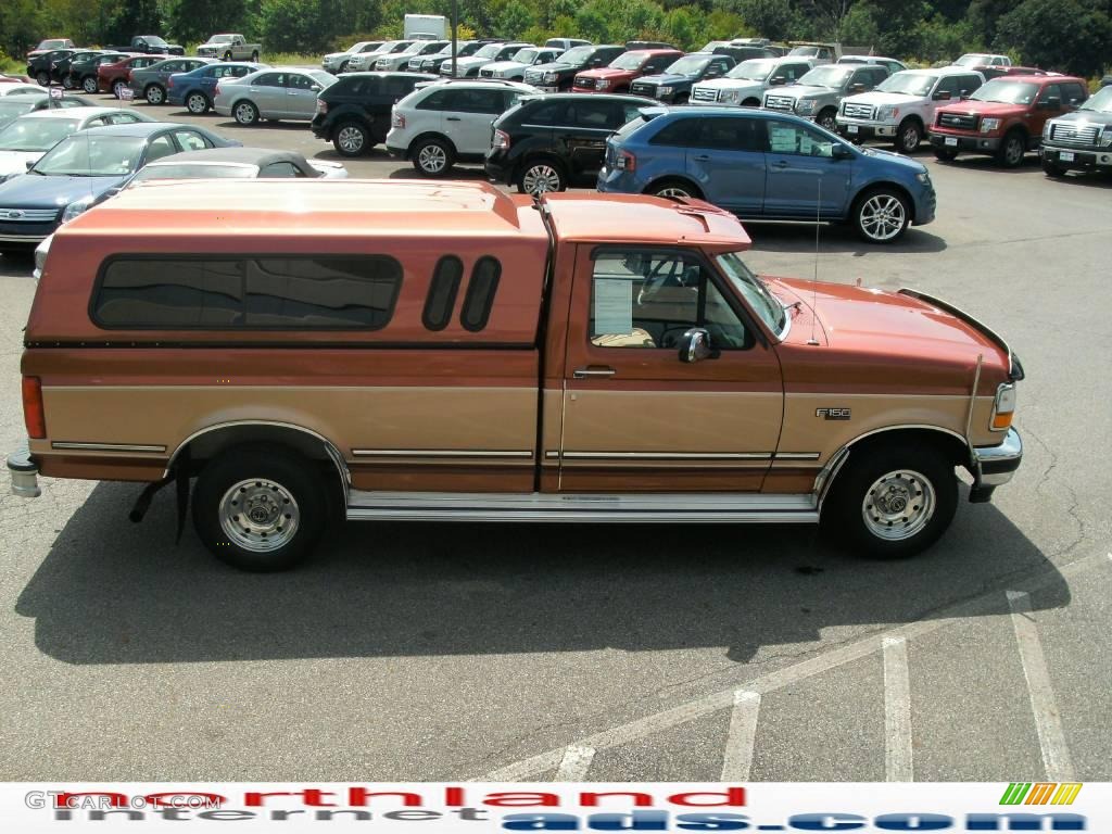 1995 F150 XLT Regular Cab - Light Santa Fe Pearl Metallic / Beige photo #5