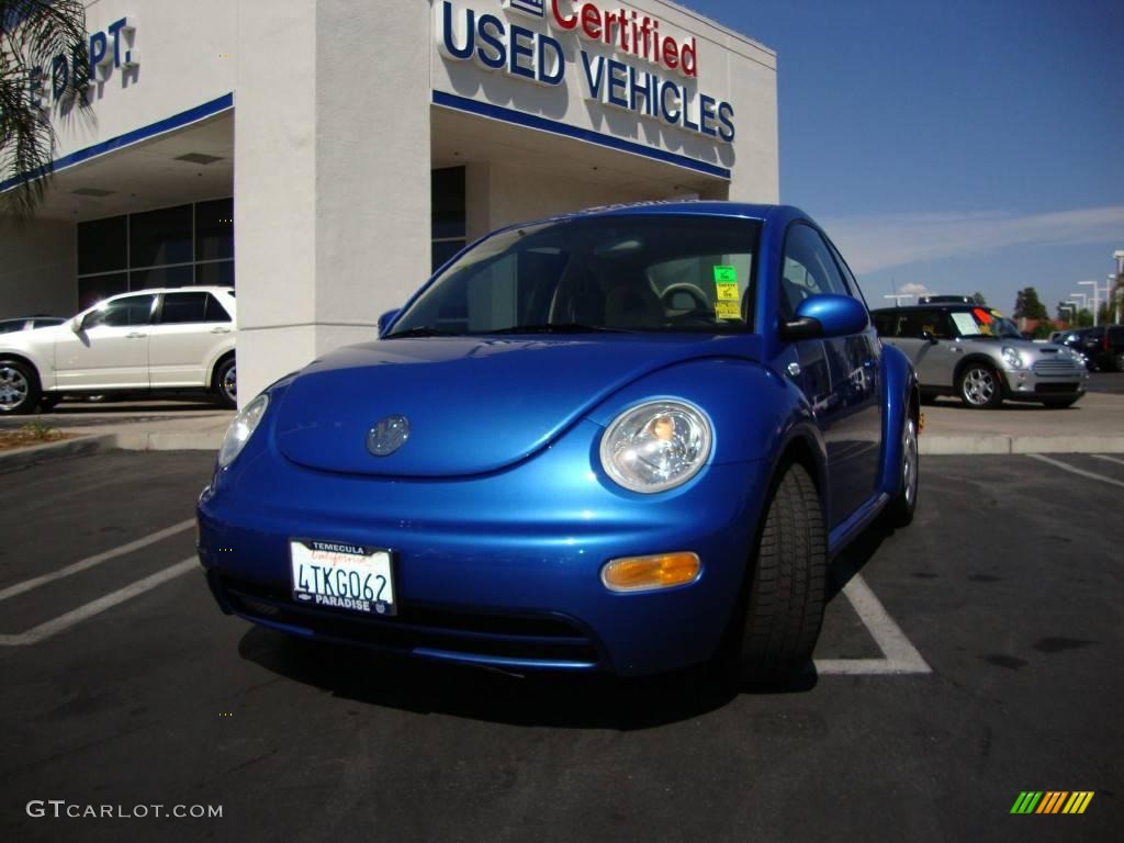 2001 New Beetle GL Coupe - Techno Blue Pearl / Cream photo #1