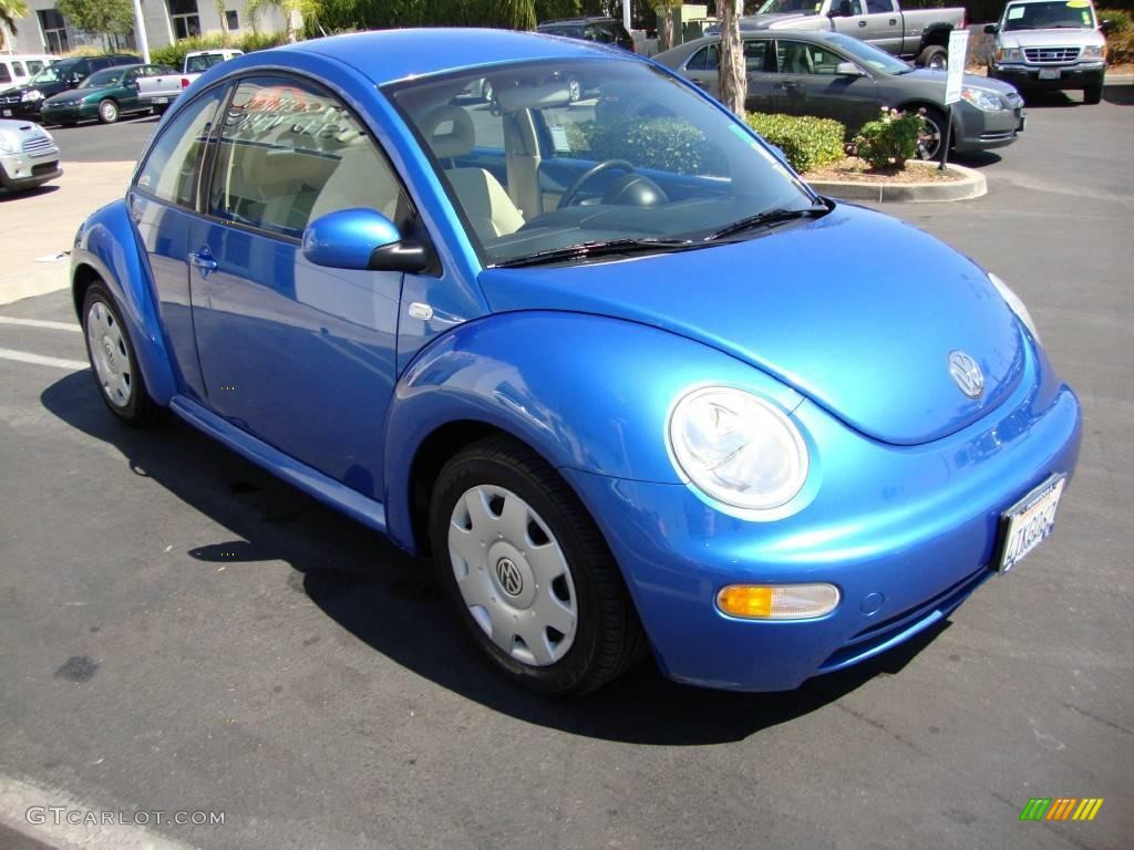 2001 New Beetle GL Coupe - Techno Blue Pearl / Cream photo #4