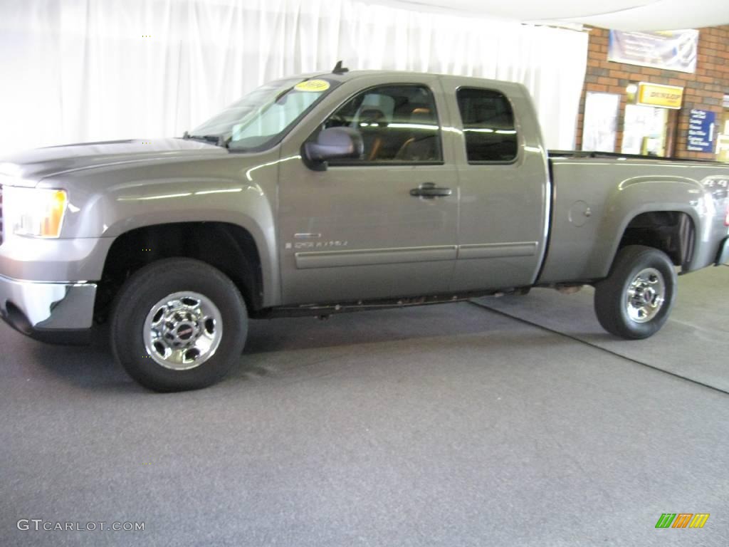 2009 Sierra 2500HD SLT Extended Cab 4x4 - Steel Gray Metallic / Ebony photo #6