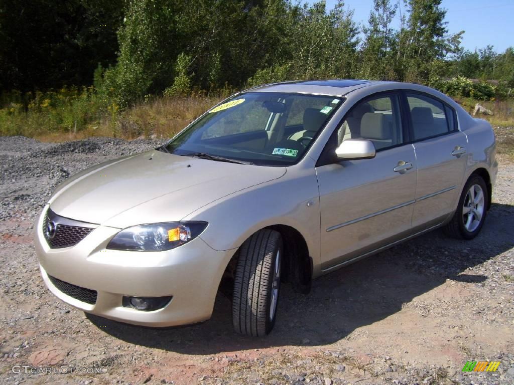 2004 MAZDA3 i Sedan - Shimmering Sand Mica / Beige photo #1