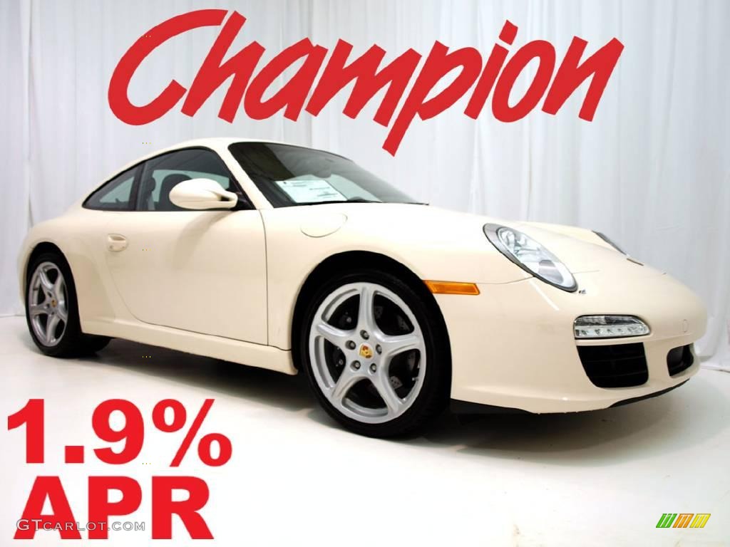 2009 911 Carrera Coupe - Cream White / Black/Stone Grey photo #1