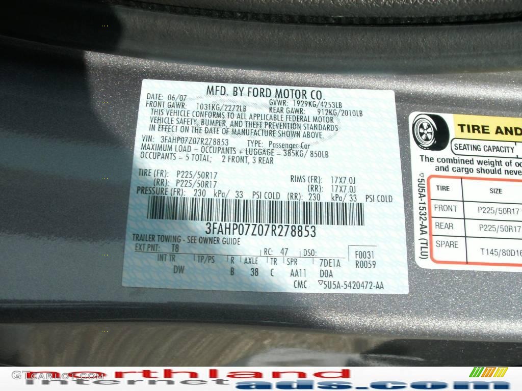 2007 Fusion SE - Tungsten Grey Metallic / Charcoal Black photo #12
