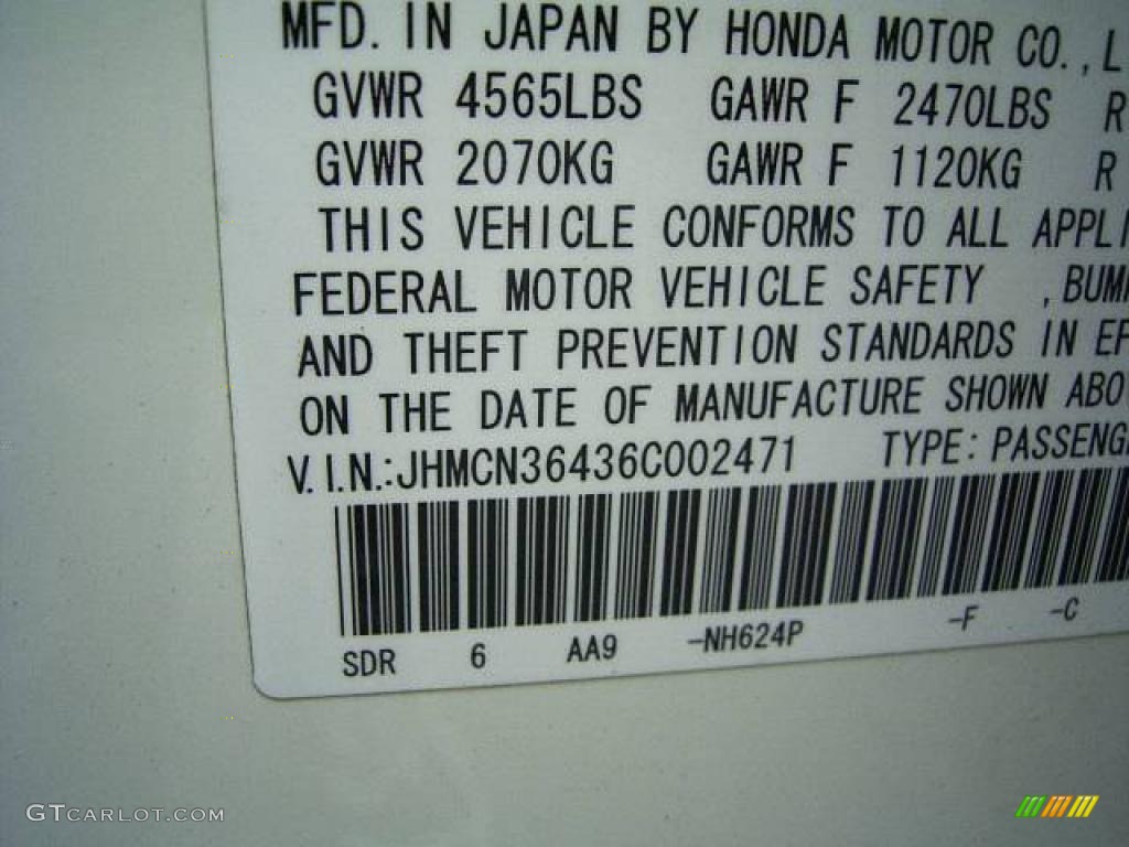 2006 Accord Hybrid Sedan - Premium White Pearl / Ivory photo #19