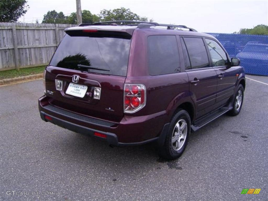 2007 Pilot EX-L - Dark Cherry Pearl / Saddle photo #6