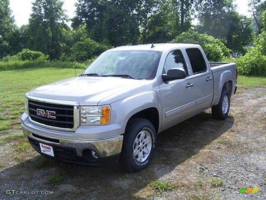 2009 Sierra 1500 SLE Crew Cab 4x4 - Silver Birch Metallic / Ebony photo #1