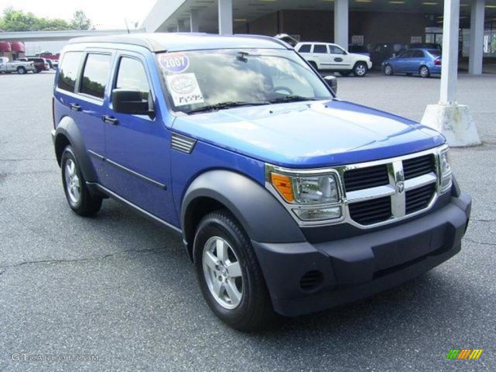 2007 Nitro SXT - Electric Blue Pearl / Dark Slate Gray/Light Slate Gray photo #4
