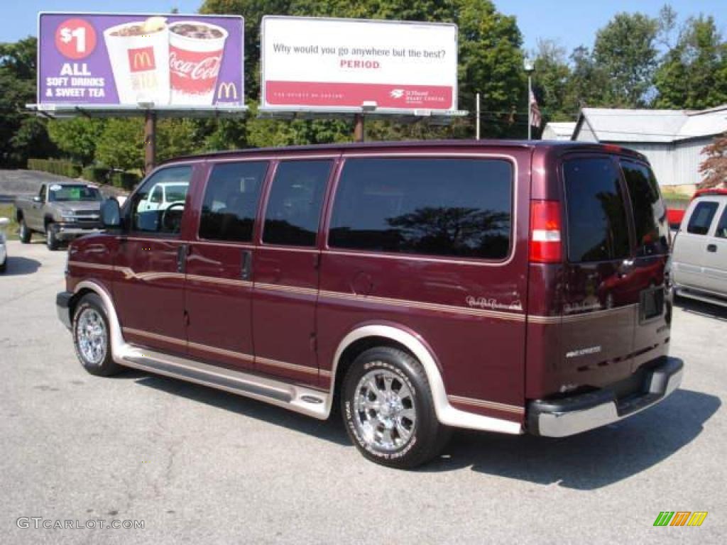 2004 Express 1500 LS Passenger Conversion Van - Berry Red Metallic / Neutral photo #6