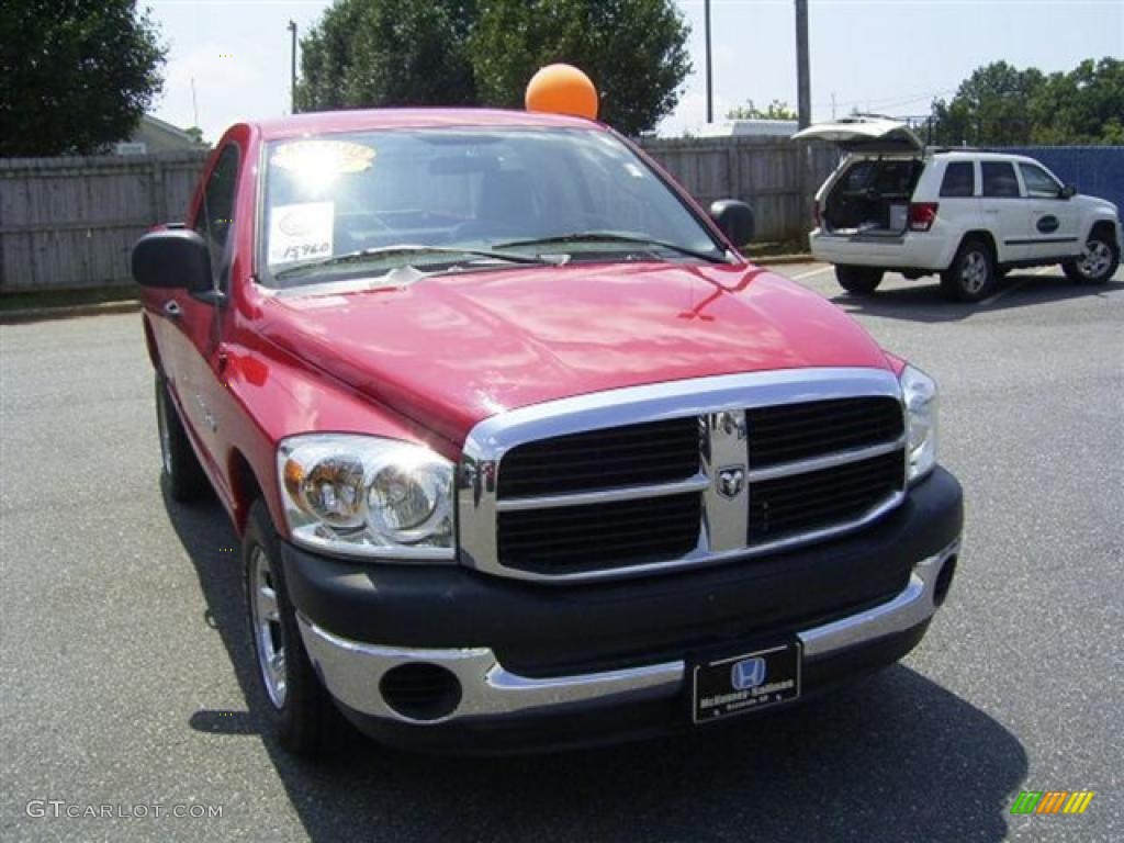 2007 Ram 1500 ST Regular Cab - Flame Red / Medium Slate Gray photo #14