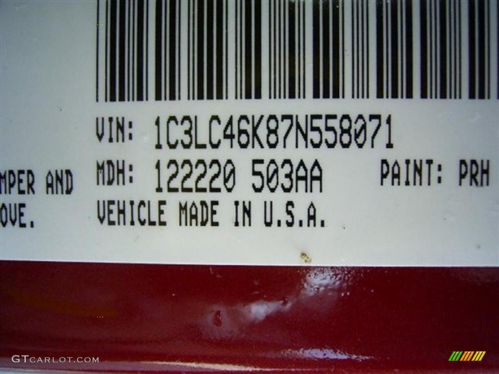 2007 Sebring Sedan - Inferno Red Crystal Pearl / Dark Slate Gray/Light Slate Gray photo #19