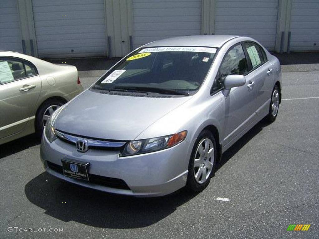 2006 Civic LX Sedan - Alabaster Silver Metallic / Gray photo #1