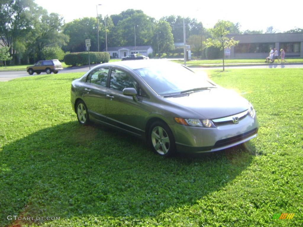 2007 Civic EX Sedan - Galaxy Gray Metallic / Gray photo #3