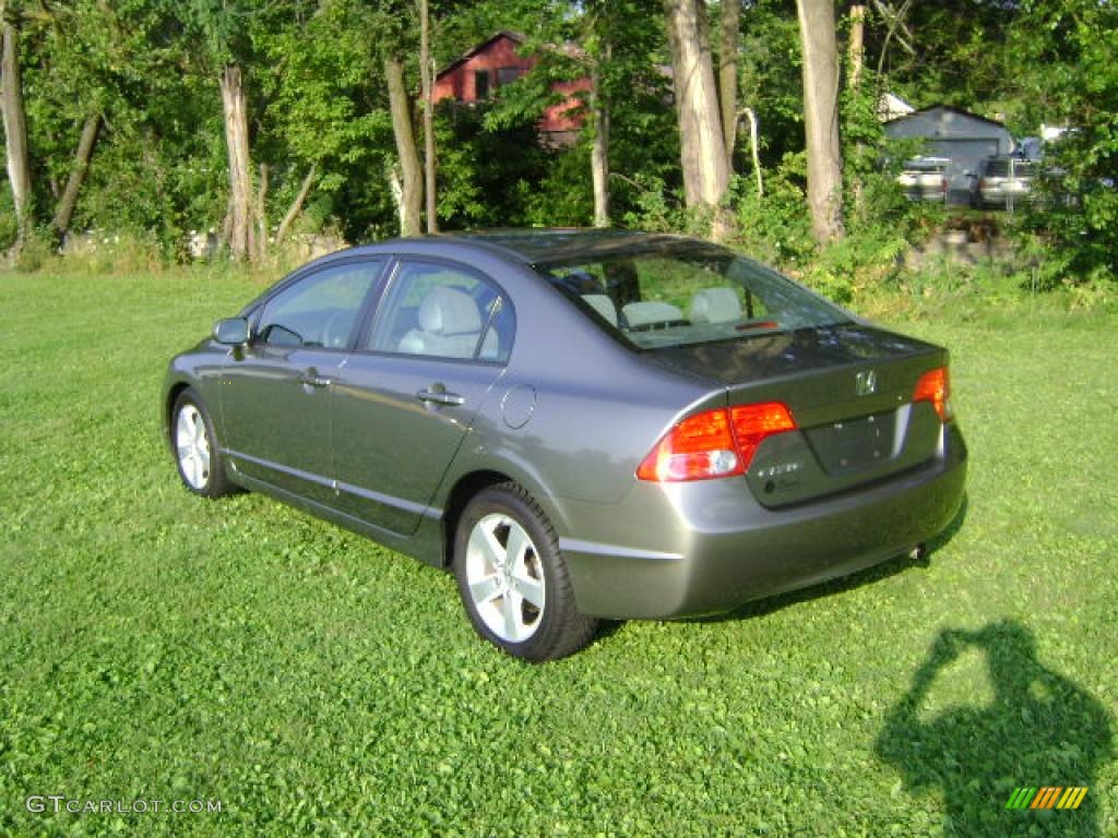 2007 Civic EX Sedan - Galaxy Gray Metallic / Gray photo #6