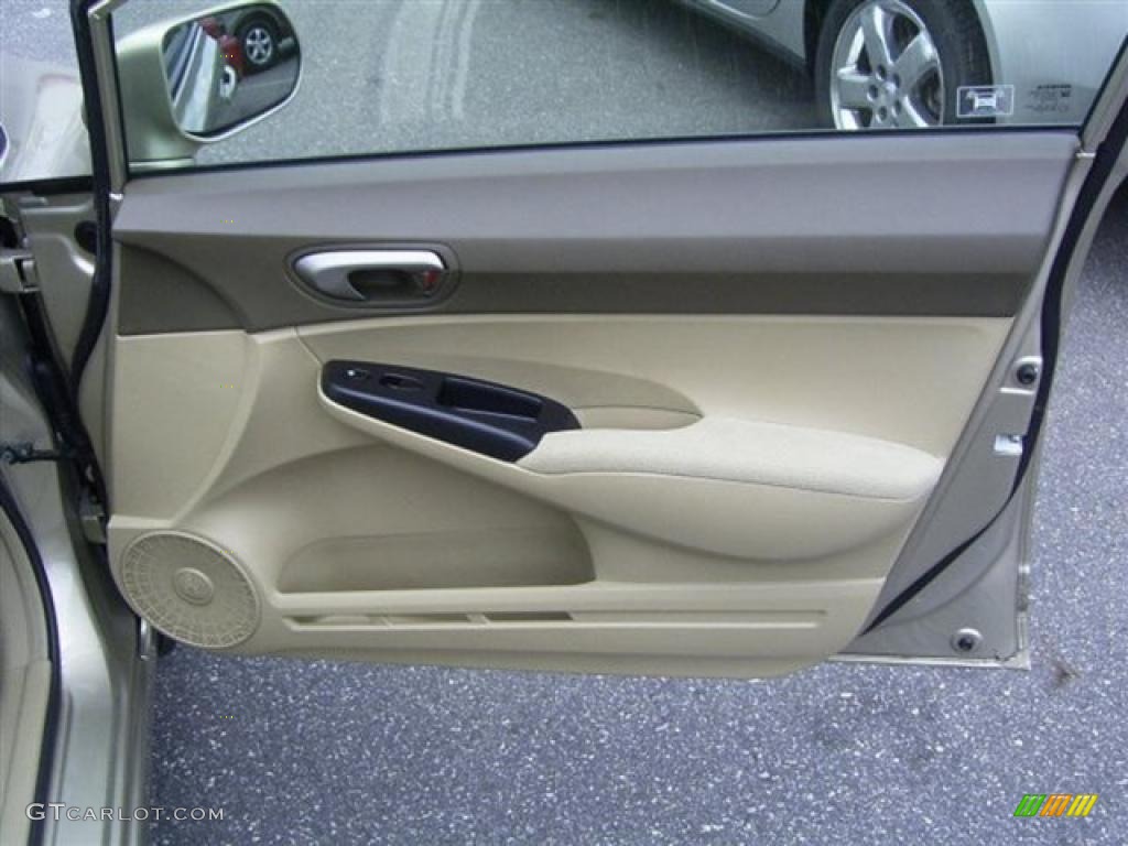 2008 Civic LX Sedan - Borrego Beige Metallic / Ivory photo #12