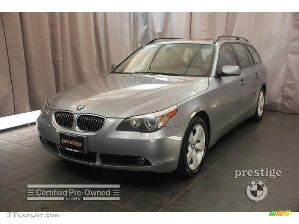 2007 5 Series 530xi Sport Wagon - Silver Grey Metallic / Grey photo #1