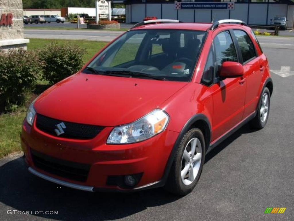 2007 SX4 Sport AWD - Bright Red / Black photo #2