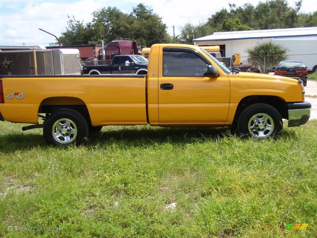 2003 Silverado 1500 LS Regular Cab 4x4 - Wheatland Yellow / Dark Charcoal photo #5