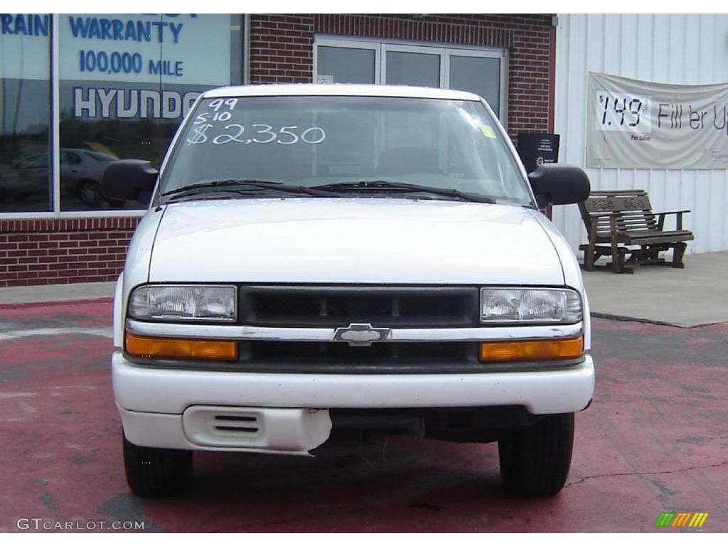 1999 S10 LS Extended Cab - Summit White / Graphite photo #8