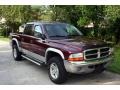 2001 Dark Garnet Red Pearl Dodge Dakota SLT Quad Cab 4x4  photo #16