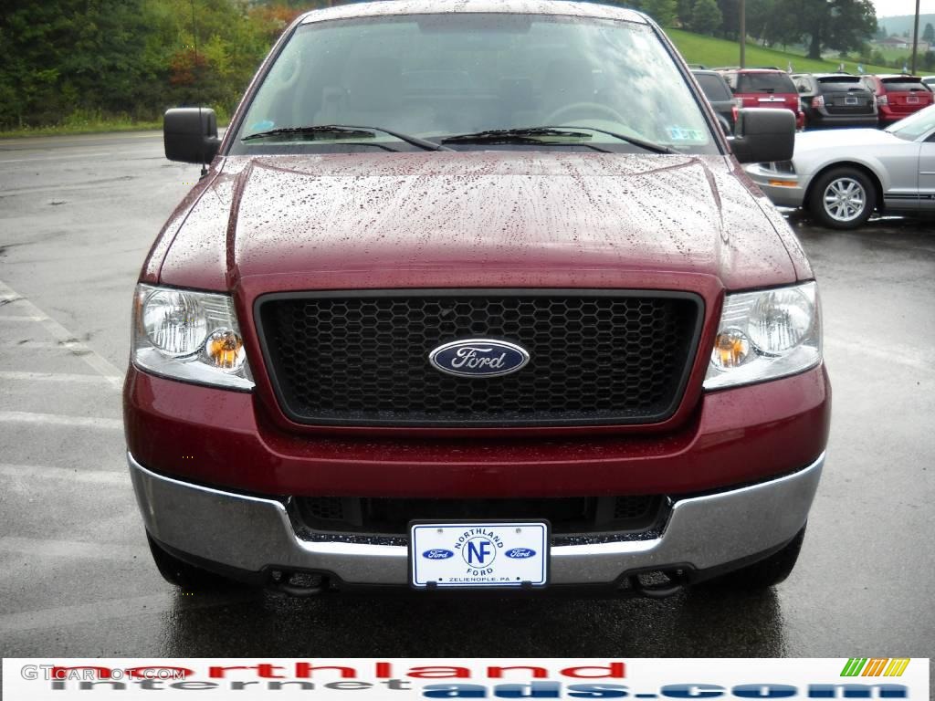 2005 F150 XLT SuperCab 4x4 - Dark Toreador Red Metallic / Tan photo #3
