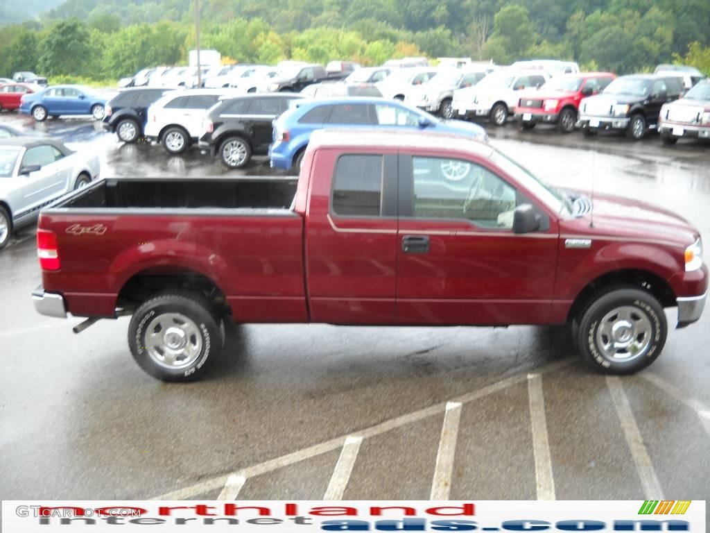 2005 F150 XLT SuperCab 4x4 - Dark Toreador Red Metallic / Tan photo #5